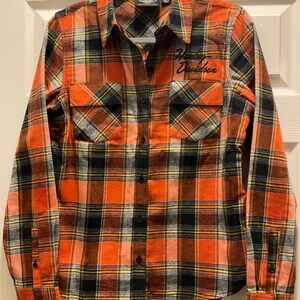 Harley-Davidson Vibrant Orange Plaid Shirt